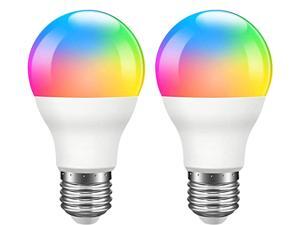 Giant Base Smart Light Bulb, A19 E26 9W Wi-Fi LED Smart Bulb, Works with Alexa, Echo, Google Home & Siri (No Hub Required), RGB-CCT Multicolor, Warm to Cool White Dimmable, 60W Equivalent 2 Pack Giant Base Smart Light Bulb, A19 E26 9W Wi-Fi LED Smart Bulb, Works with Alexa, Echo, Google Home & Siri (No Hub Required), RGB-CCT Multicolor, Warm to Cool White Dimmable, 60W Equivalent 2 Pack