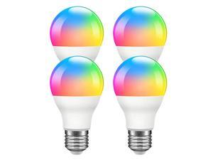 Giant Base Smart Light Bulb, A19 E26 9W Wi-Fi LED Smart Bulb, Works with Alexa, Echo, Google Home & Siri (No Hub Required), RGB-CCT Multicolor, Warm to Cool White Dimmable, 60W Equivalent 4 Pack Giant Base Smart Light Bulb, A19 E26 9W Wi-Fi LED Smart Bulb, Works with Alexa, Echo, Google Home & Siri (No Hub Required), RGB-CCT Multicolor, Warm to Cool White Dimmable, 60W Equivalent 4 Pack