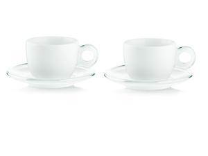 Guzzini Set Of 2 Cappuccino Cups With Saucers