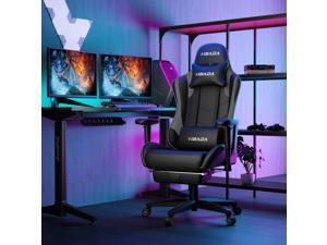 Hbada Gaming Chair Racing Style Ergonomic High Back Computer Chair with Height Adjustment, Headrest and Lumbar Support E-Sports Swivel Chair, Gray with Footrest