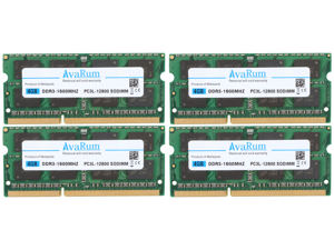 16GB (4X4GB) DDR3L-1600Mhz (PC3L 12800) SODIMM 2Rx8 Memory for Laptops by Avarum Ram