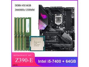 Asus ROG STRIX Z390-E GAMING ATX Desktop Motherboard Combo Set with Intel Core i5-7400 LGA 1151 CPU 4pcs X 16GB = 64GB 2666MHz DDR4 Memory by Avarum Ram