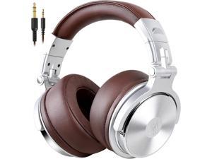 OneOdio Wired Over Ear Headphones with Premium Stereo Sound and 50mm Driver Foldable and Comfortable with Protein Earmuffs Shareport Mic for Recording Studio Monitoring Podcasting Pro30 Silver