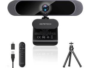 DEPSTECH Webcam 4K 3X Zoomable Webcam with Microphone and Remote 13 Sony Sensor Dual NoiseCanceling Mics Autofocus Computer Camera for PC Mac Streaming Video Call Zoom Skype Teams
