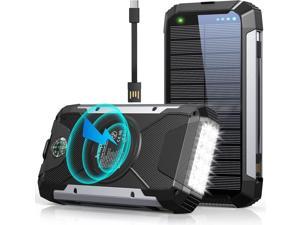 Solar Power Bank 38800mAh, Solar Charger with Suction Cup Mount Three Modes  Flashlight-Steady/SOS/Strobe IPX7 Waterproof/Dustproof/Shockproof External