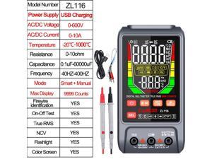 Multimetro Digital Profesional 9999 Counts DC AC Current Voltage Multimeter True RMS Auto Range Capacitance Temp Ohm Hz TesterZL116