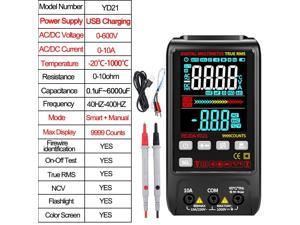 Multimetro Digital Profesional 9999 Counts DC AC Current Voltage Multimeter True RMS Auto Range Capacitance Temp Ohm Hz TesterYD21