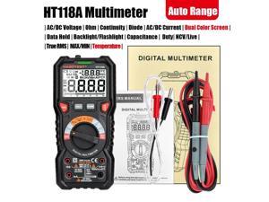 Professional Multimeter True RMS 6000 counts 1000V AC DC Digital Multimeter Ohm Hz NCV Live CF Duty Multimetro Voltage MeterHT118A Auto Range