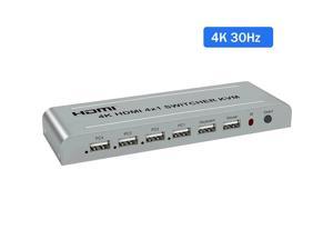 4K 60Hz HDMI KVM Switcher 4X1 For USB Keyboard Mouse Switch 4 in 1