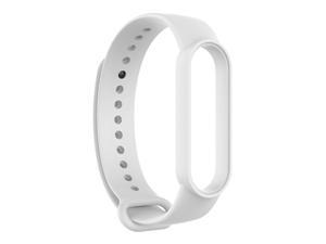 Silicone Smart Watch Strap Solid Color Replacement Wrist Band Universal for Mi Band 66 NFC55 NFC Huami Amazfit Band 5White