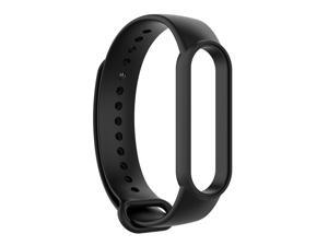 Silicone Smart Watch Strap Solid Color Replacement Wrist Band Universal for Mi Band 66 NFC55 NFC Huami Amazfit Band 5Black