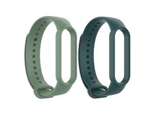 Silicone Smart Watch Strap Solid Color Replacement Wrist Band Universal for Mi Band 66 NFC55 NFC Huami Amazfit Band 5Light Deep Green