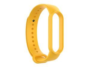 Silicone Smart Watch Strap Solid Color Replacement Wrist Band Universal for Mi Band 66 NFC55 NFC Huami Amazfit Band 5Yellow