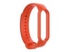 Silicone Smart Watch Strap Solid Color Replacement Wrist Band Universal for Mi Band 66 NFC55 NFC Huami Amazfit Band 5Orange