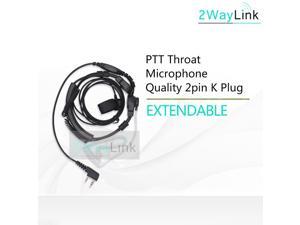 Throat Microphone Mic Headset Earpiece for  Radio UV-5R UV-82 BF-888S Quansheng TG-UV2 Extendable PTT Throat Headphone