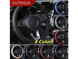 DUTRIEUX Auto Universal Steering Wheel Cover Glove Microfiber Breathable Anti-Slip Cover 15''/38cm Sports Steering Wheel Case