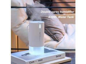 Car Humidifier Wireless Portable Desktop Mute Double Nozzle Office Home Aromatherapy Humidificador with Atmosphere Light