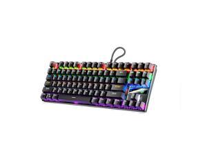 87 Keys Mechanical Keyboard and Mouse Combos Backlights Gaming Keypad Illuminating Key Metal Gamer Black 1 Keyboard