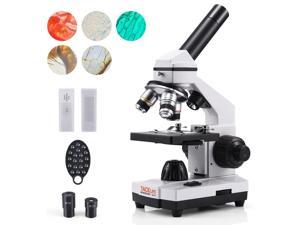 TACKLIFE Microscope 40X-2000X Full Metal Optical Glass Lens Cordless LED Student Biological Compound Microscope MSP01