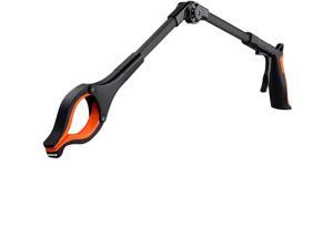 TACKLIFE RG01 Orange Head Black Stick-Reacher Grabber, 0°-180° Angled Arm, 90° Rotating Head, Magnetic Tips, Claw Trash Picker Grabber Tool, Mobility Aid Reaching Assist Tool (30’’)