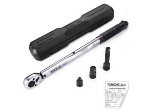 TACKLIFE 3/8" Drive Click Torque Wrench Set, with 1/2" & 1/4" Adapters and an Extension Bar (10-80 ft.- lb./13.6-108.5 Nm) HTW1A