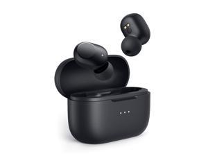 AUKEY True Wireless Stereo Earbuds Bluetooth 5 Headphones with Wireless and USB C Charging Case In-Ear 30H Playtime IPX5 Water Resistance Low Latency Earphones for iPhone Android Black EP-T31