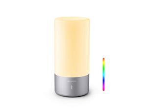 Table Lamp Touch Sensor Bedside Lamps Nightstand lamp, BCMASTER Desk Lamps Dimmable Color Changing RGB Warm White Touch Lamps Night Light for Bedroom, Baby Kids Room, Living Room and Office