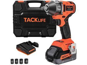 TACKLIFE T20 20V Brushless High Torque Impact Wrench Kit, 1/2-Inch Impact Gun With Hog Ring, Max Torque 370 Ft-Lbs (550N·m), Cordless Impact Wrench With 4.0Ah Li-Ion Battery, Quick Charger & 4 Sockets TACKLIFE T20 20V Brushless High Torque Impact Wrench Kit, 1/2-Inch Impact Gun With Hog Ring, Max Torque 370 Ft-Lbs (550N·m), Cordless Impact Wrench With 4.0Ah Li-Ion Battery, Quick Charger & 4 Sockets