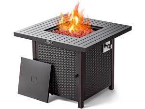 TACKLIFE 31.2” Propane Fire Pit Table, Outdoor Companion, 50,000 BTU Auto-Ignition Gas Fire Pit With Lid, with Cover, ETL Certification And Strong Striped Steel Surface, Summer Table, Winter Pit-GFP06 TACKLIFE 31.2” Propane Fire Pit Table, Outdoor Companion, 50,000 BTU Auto-Ignition Gas Fire Pit With Lid, with Cover, ETL Certification And Strong Striped Steel Surface, Summer Table, Winter Pit-GFP06
