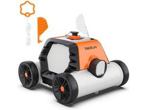 TACKLIFE HJ1103J Robotic Pool Cleaner, 90mins IPX8 Cordless Automatic Pool Vacuum With 2pcs Motors For Above/In-Ground Flat Pool Up To 860 Sq.Ft Orange TACKLIFE HJ1103J Robotic Pool Cleaner, 90mins IPX8 Cordless Automatic Pool Vacuum With 2pcs Motors For Above/In-Ground Flat Pool Up To 860 Sq.Ft Orange