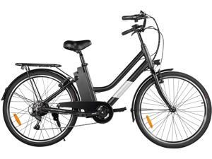 Macwheel 26" Electric Bike, Removable 36V/10Ah Lithium-ion Battery, Max Speed 15.5MPH, Shimano 6/7-Speed Gear Electric Commuter Bike with Throttle & Pedal Assist LNE-26