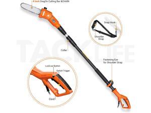 TACKLIFE TKPS01A 8-Inch Corded Electric Pole Saw, 6-Amp 5.58-7.54 Ft Telescoping Electric Pole Saw, Oregon Chain, 11.3 m/s Chain Speed, Tool-Free Installation TACKLIFE TKPS01A 8-Inch Corded Electric Pole Saw, 6-Amp 5.58-7.54 Ft Telescoping Electric Pole Saw, Oregon Chain, 11.3 m/s Chain Speed, Tool-Free Installation