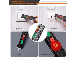 TACKLIFE VT02 Lasers & Levels Non-Contact AC Voltage Tester/Voltage Tester Pen with Adjustable Sensitivity, LCD Display, LED Flashlight, Buzzer Alarm, Dual Range 12V-1000V/48V-1000V & Live/Null Wire TACKLIFE VT02 Lasers & Levels Non-Contact AC Voltage Tester/Voltage Tester Pen with Adjustable Sensitivity, LCD Display, LED Flashlight, Buzzer Alarm, Dual Range 12V-1000V/48V-1000V & Live/Null Wire