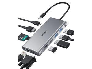 AUKEY 10 in 1 USB C Hub with 4K HDMI & VGA Silver  CB-C89