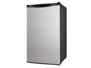 TACKLIFE MVSFR321 3.2 Cu.Ft. Low Noise Mini Fridge with Freezer, Compact Refrigerator, Single Door, Energy Saving, Low-frost Mini Fridge for Bedroom, Office, RV or Dorm with Crisper Drawer, Silver