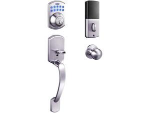 TACKLIFE Keypad Deadbolt, Tacklife Electronic Keypad Lock Single Cylinder Front Door Handleset with Polo Knob Featuring EKPH1A