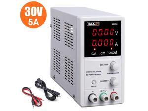 TACKLIFE DC Power Supply Variable, Switching DC Regulated Power Supply with 4 Digital LCD Display (0-30V/0-5A) - MDC01, White TACKLIFE DC Power Supply Variable, Switching DC Regulated Power Supply with 4 Digital LCD Display (0-30V/0-5A) - MDC01, White