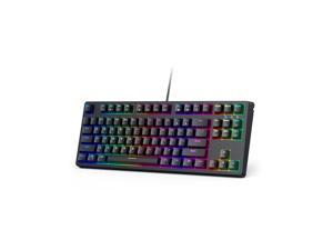 AUKEY TKL Mechanical Gaming Keyboard with RGB and Blue Switches, 87-Key Wired Keyboard with Anti-Ghosting & Gaming Software for PC and Mac KM-G14