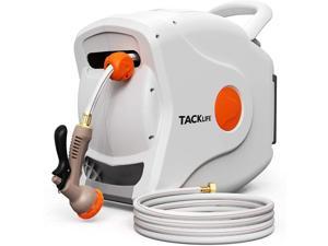 TACKLIFE GHR5A Garden Retractable Hose Reel 82+8 FT 5/8'' Wall mounted Hose Reel- GHR5A