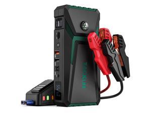 Tacklife T8 800A Peak 18000mAh Car Jump Starter with LCD Display (up to 7.0L Gas, 5.5L Diesel Engine) 12V Auto Battery Booster with Smart Jumper Cable, Quick Charger | T8 Green
