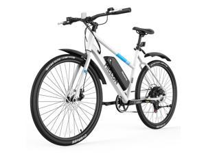 MICLON 27.5" Electric Bike for Adults, 2X Faster Charge, 36V/13Ah Removable Battery, Up to 44 Miles Range, 350/500W Electric Commuter Bike with Shimano 7-Speed Gear White