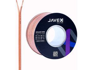 14-Gauge AWG JAVEX Speaker Wire OFC Oxygen-Free Copper 99.9% Cable for Hi-Fi Systems, Mixer, Amplifiers, AV receivers, Home Theater, Subwoofer, and Car Audio System, 50 FT
