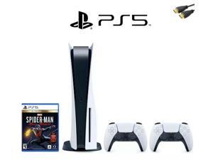 PlayStation 5 Disc Bundle with DualSense Wireless Controller and SpiderMan: Miles Morales, JAWFOAL HDMI Cable
