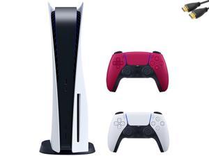 Sony PlayStation 5 Console and an Additional DualSense Wireless Controller - Cosmic Red, Bundle with JAWFOAL HDMI Cable