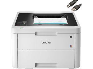 Brother HL-L3230CDW Compact Digital Color Laser Printer, Wireless Printing, Automatic Duplex Printing, Built-in Wireless, 256 MB, 25 ppm, 250-sheet, White-Bundle with JAWFOAL Printer Cable