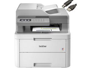 Brother MFC-L3710CW Compact Digital Color All-in-One Laser Printer, Wireless Printing, Print Scan Copy Fax, 19 ppm, 250-sheet, 600x600DPI, 512 MB, Cefesfy Printer Cable