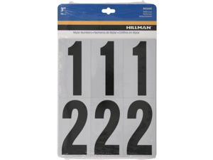 Hillman 3 in. Reflective Black Mylar Self-Adhesive Number Set 0-9 26 pc. - Case Of: 6; Hillman 3 in. Reflective Black Mylar Self-Adhesive Number Set 0-9 26 pc. - Case Of: 6;