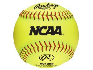 Rawlings NCAA Yellow Synthetic Leather Softballs 12 in. 1 pk - Case Of: 1; Rawlings NCAA Yellow Synthetic Leather Softballs 12 in. 1 pk - Case Of: 1;