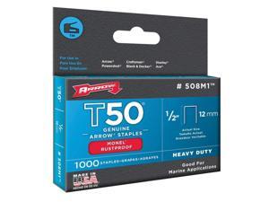 Arrow Fastener T50 3/8 in. W x 1/2 in. L 18 Ga. Flat Crown Heavy Duty Staples 1000 pk - Case Of: 5; Each Pack Qty: 1000; Total Items Qty: 5000 Arrow Fastener T50 3/8 in. W x 1/2 in. L 18 Ga. Flat Crown Heavy Duty Staples 1000 pk - Case Of: 5; Each Pack Qty: 1000; Total Items Qty: 5000