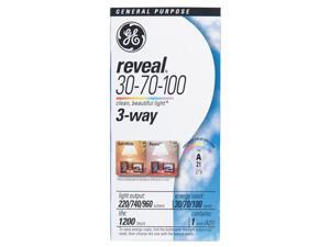 GE Reveal 30/70/100 watts A21 Three Way Bulb A-Line Incandescent Bulb E26 (Medium) Soft White - Case Of: 12; Each Pack Qty: 1 GE Reveal 30/70/100 watts A21 Three Way Bulb A-Line Incandescent Bulb E26 (Medium) Soft White - Case Of: 12; Each Pack Qty: 1